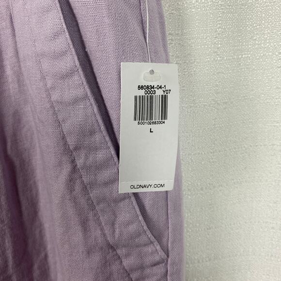 Old Navy Dusky Lavender Purple Wide Leg Pull On Linen Blend Pants Sz.L NWT - Picture 7 of 14